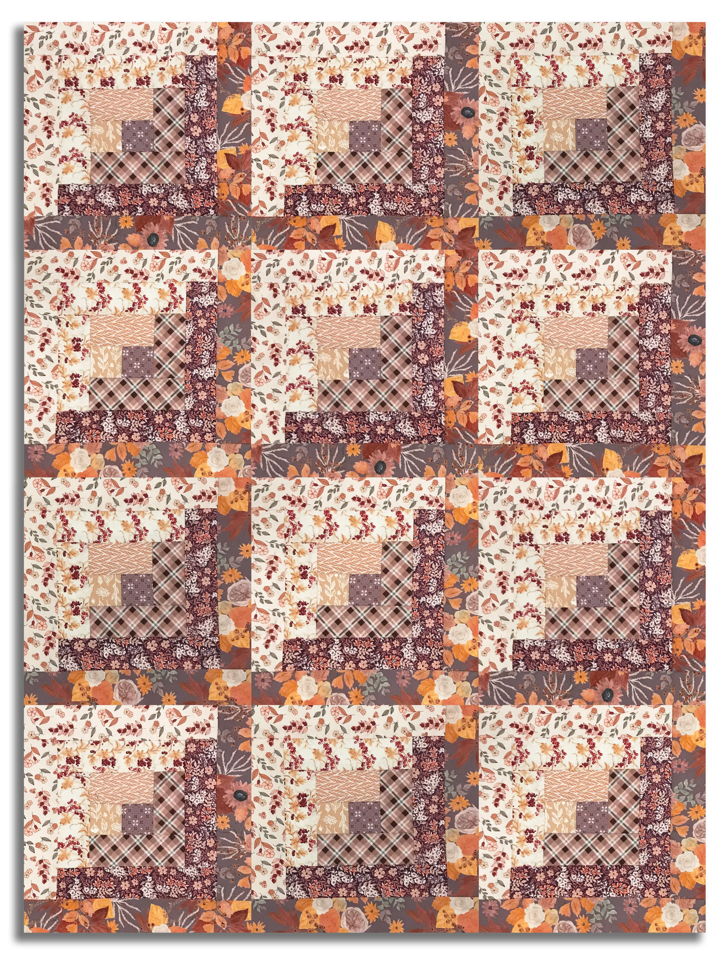 Riley Blake Pre-Cut 12-Block Log Cabin Quilt Kit - Evening On The Prairie - Image 2