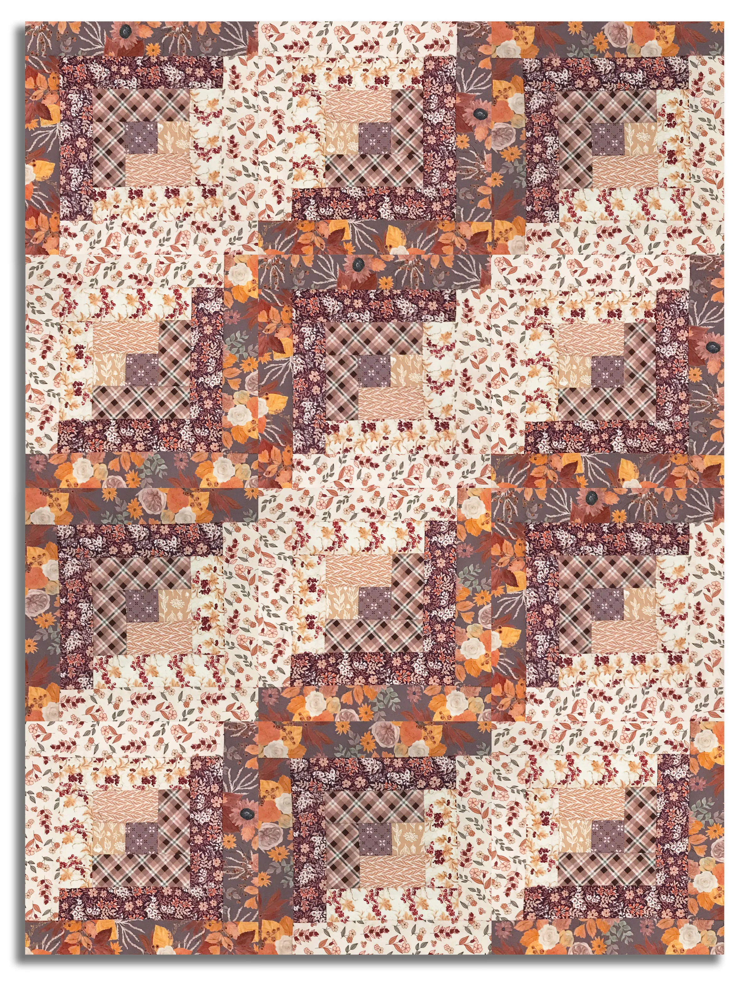 Riley Blake Pre-Cut 12-Block Log Cabin Quilt Kit - Evening On The Prairie - Image 3