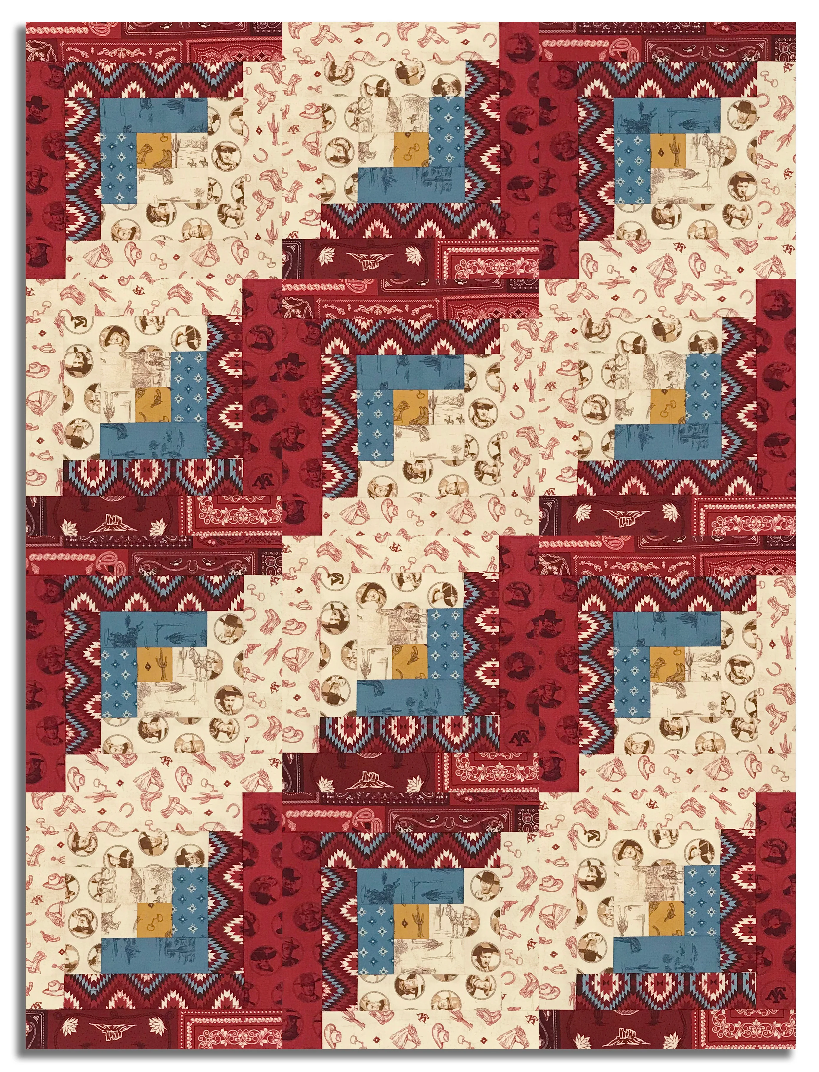 Riley Blake Pre-Cut 12-Block Log Cabin Quilt Kit - John Wayne American West - Image 3