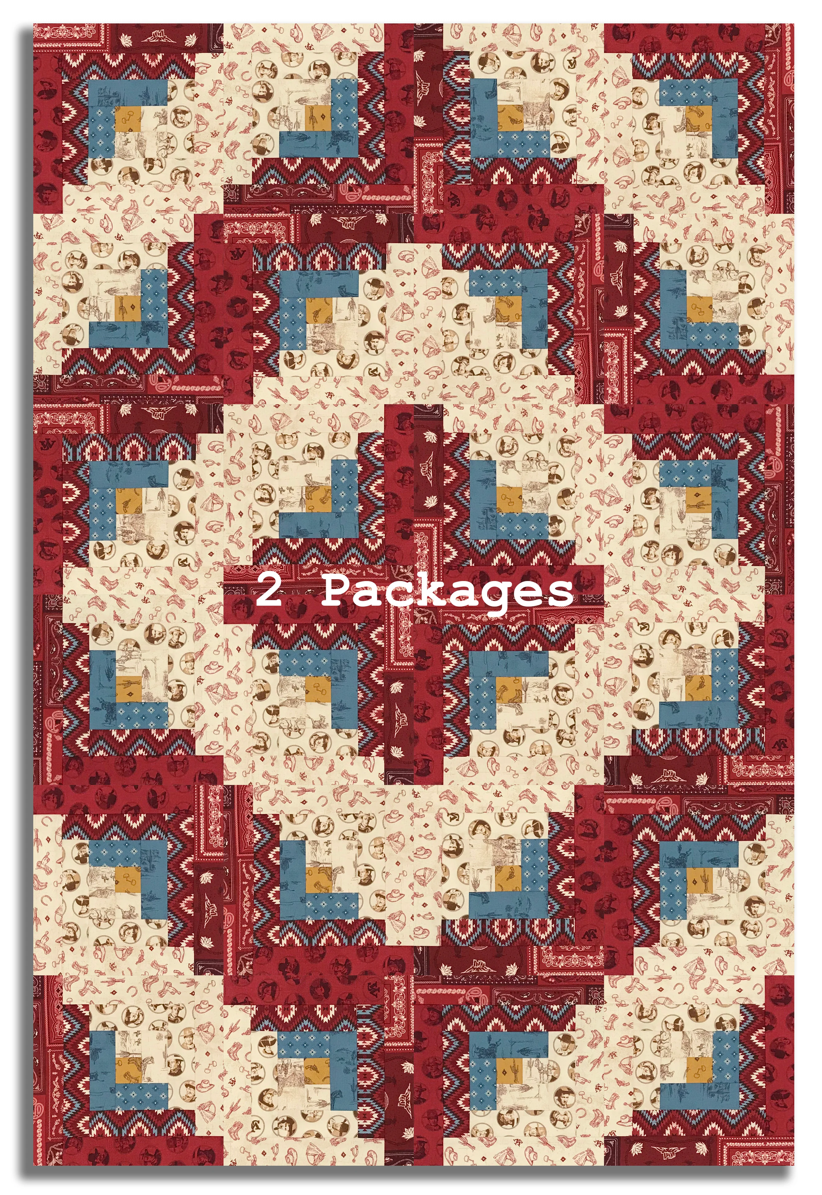 Riley Blake Pre-Cut 12-Block Log Cabin Quilt Kit - John Wayne American West - Image 4