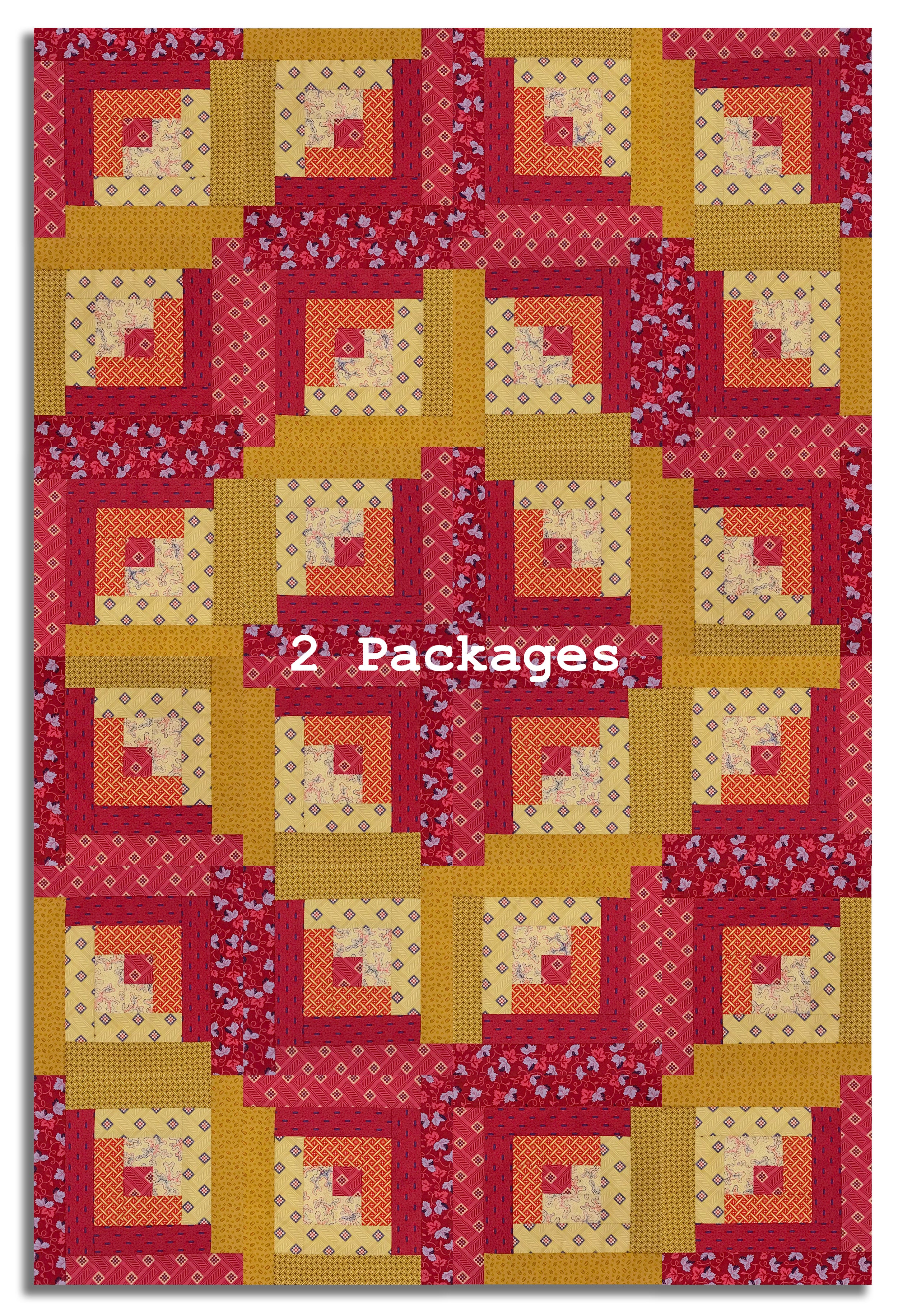 Riley Blake Pre-Cut 12-Block Log Cabin Quilt Kit - Vera's Garden - Red - Image 4