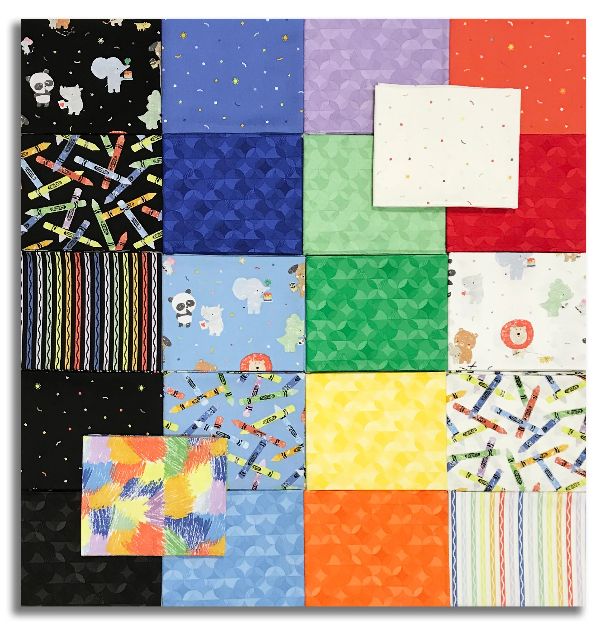Riley Blake Pre-Cut 22 Piece Fat Quarters FQ 16510 22 - New Box Of Crayons - Image 2