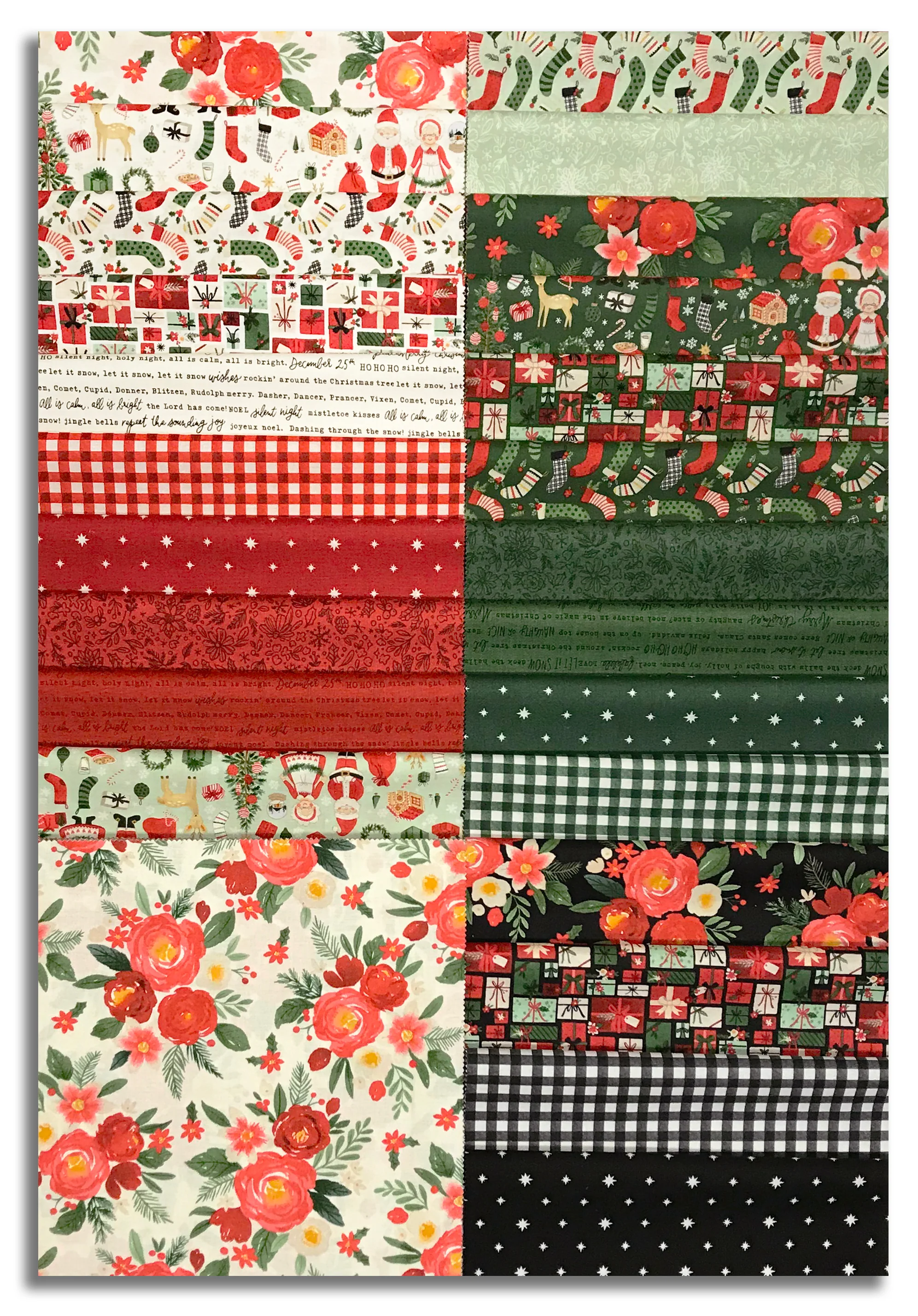 Riley Blake Pre-Cut 42 Piece 10" Stacker Layer Cake Squares - 16350 42 - Charming Christmas