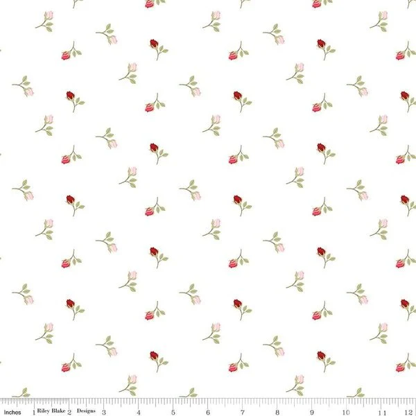 Riley Blake Sew In Love C16902 White Rosebuds By The Yard