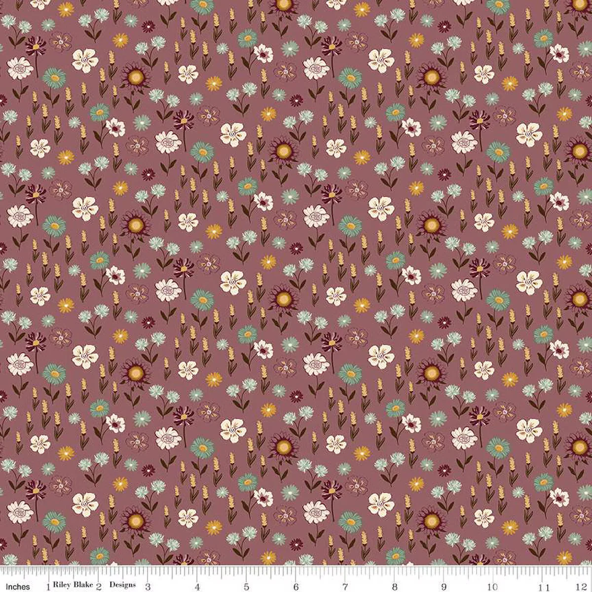 Riley Blake The Awe of Autumn C16194 Purple Floral By The Yard