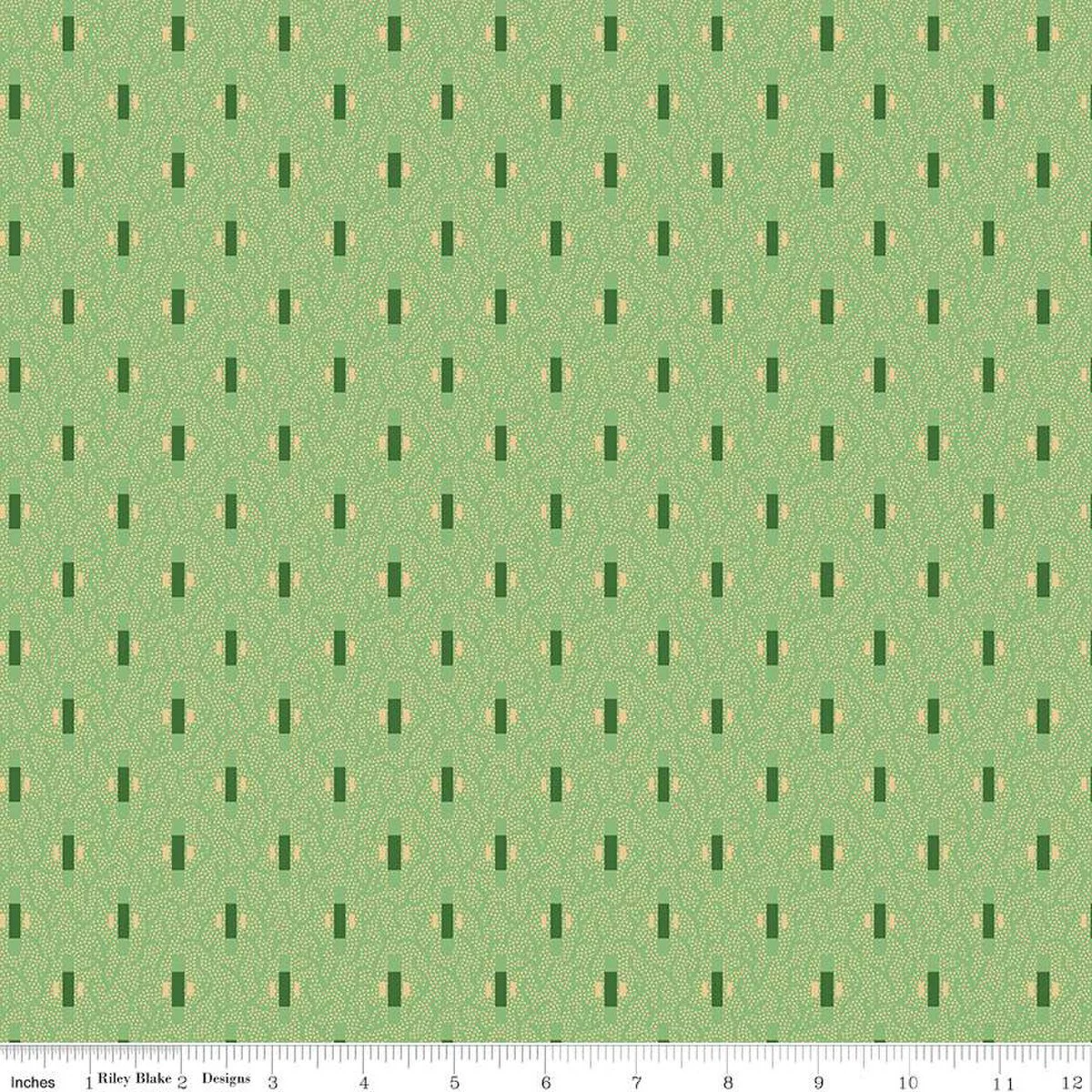 Riley Blake Vera's Garden C16994 Green Dashes By The Yard