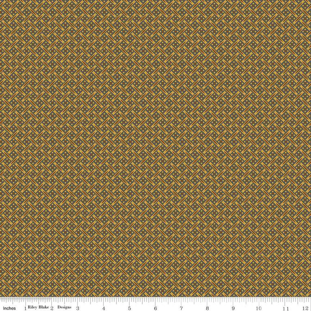 Riley Blake Vera's Garden C16995 Brown Basket Weave By The Yard