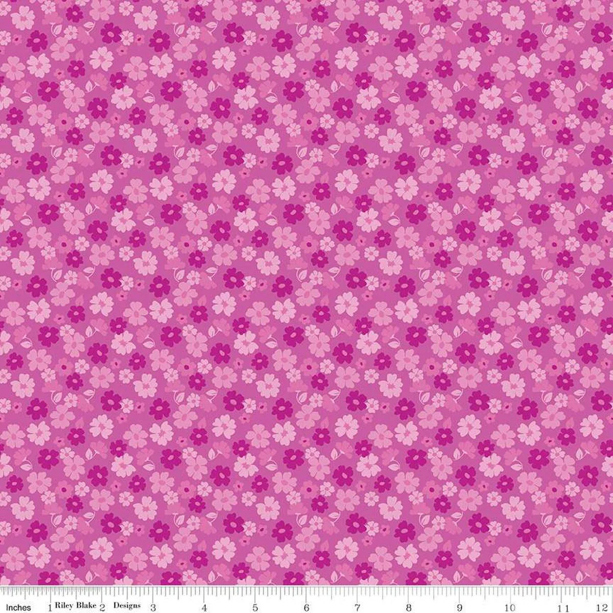 Riley Blake Zinnias CD16695 Purple Tossed Flowers By The Yard