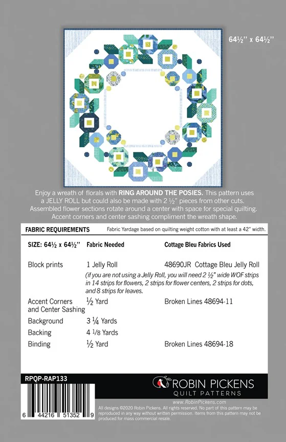 RING AROUND THE POSIES - Robin Pickens Quilt Pattern - Image 2