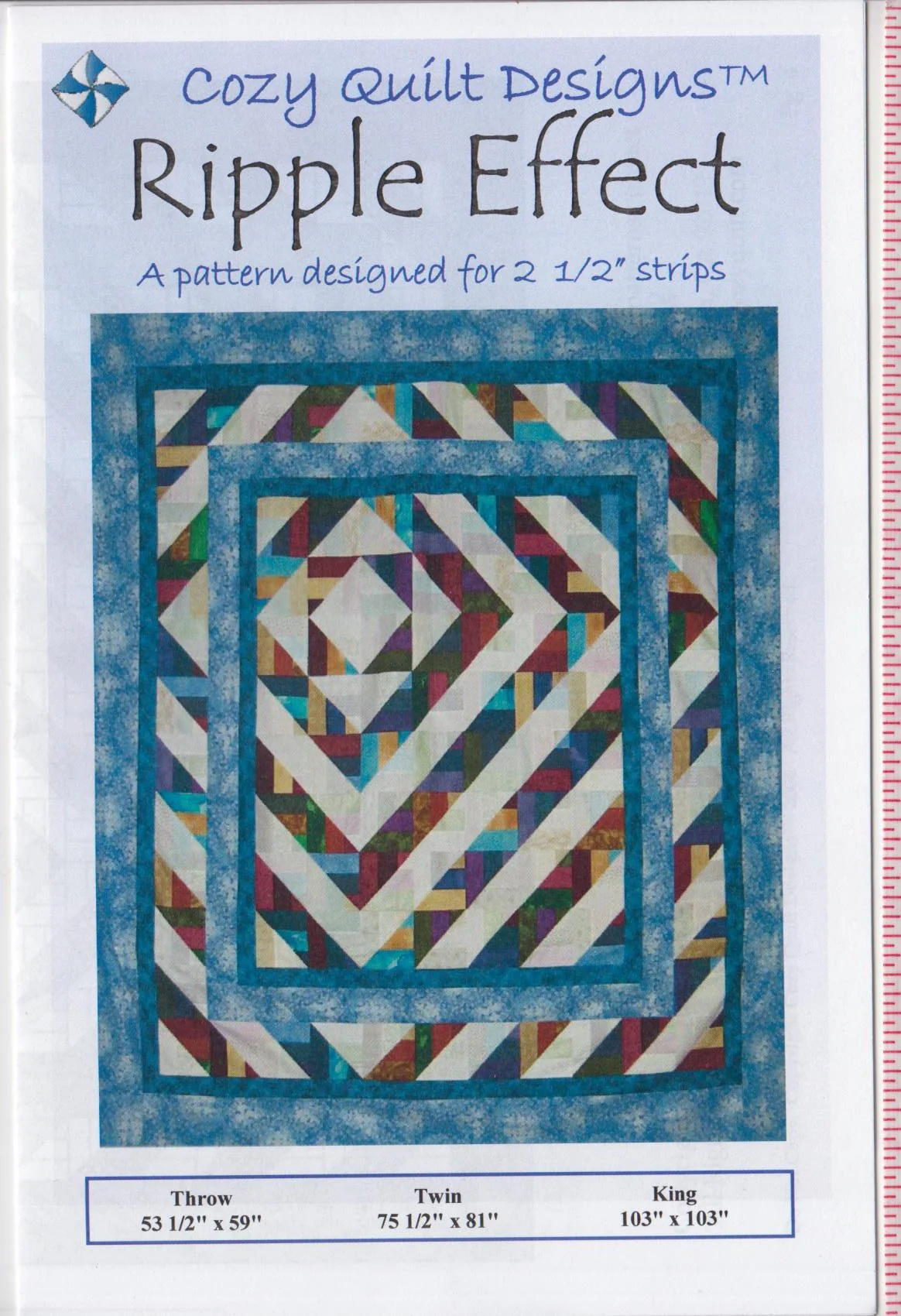 RIPPLE EFFECT - Cozy Quilt Designs Pattern DIGITAL DOWNLOAD