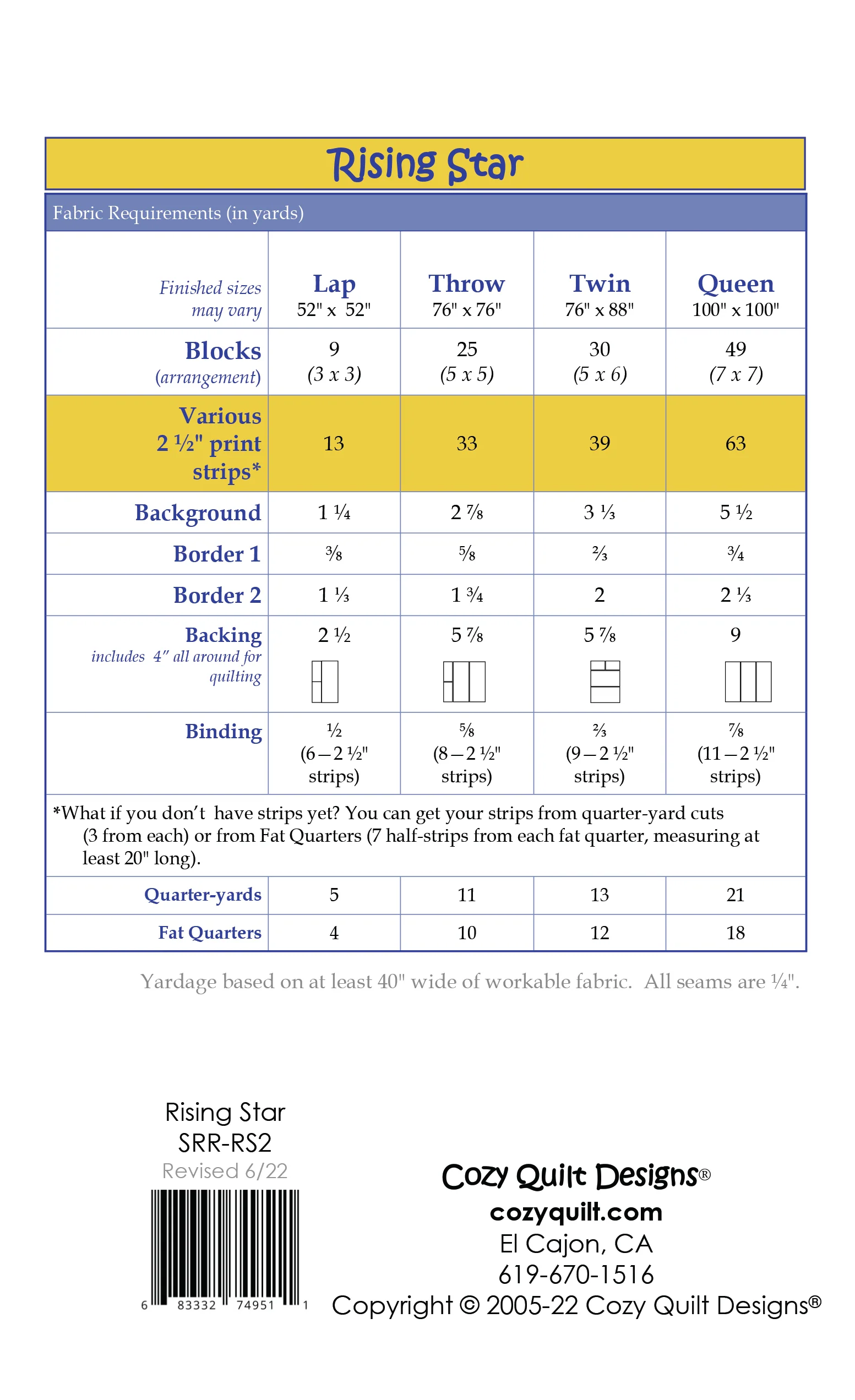 RISING STAR - Cozy Quilt Designs Pattern DIGITAL DOWNLOAD - Image 2