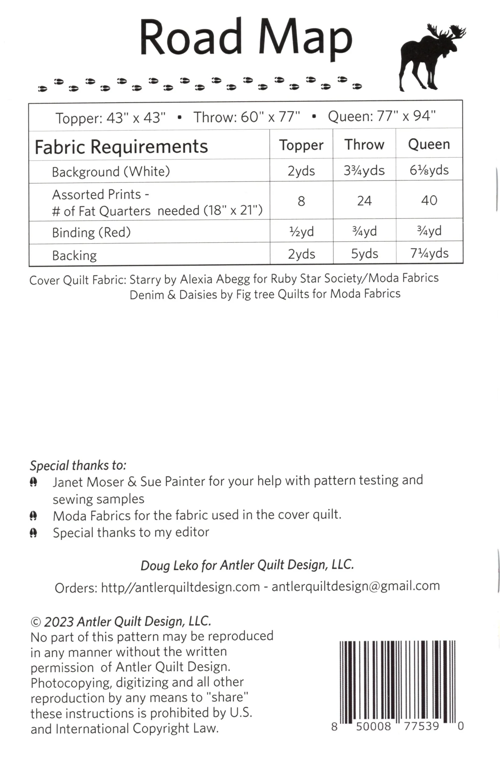 ROAD MAP - Antler Quilt Design Pattern AQD0295 - Image 2