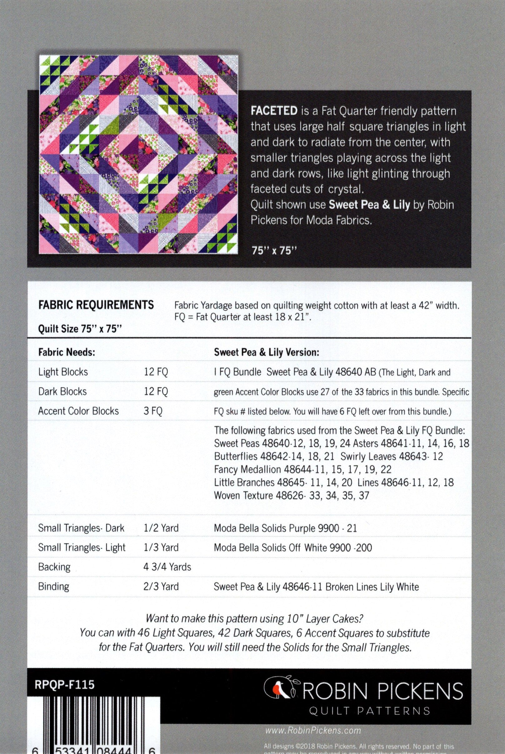 FACETED - Robin Pickens Quilt Pattern - Image 2