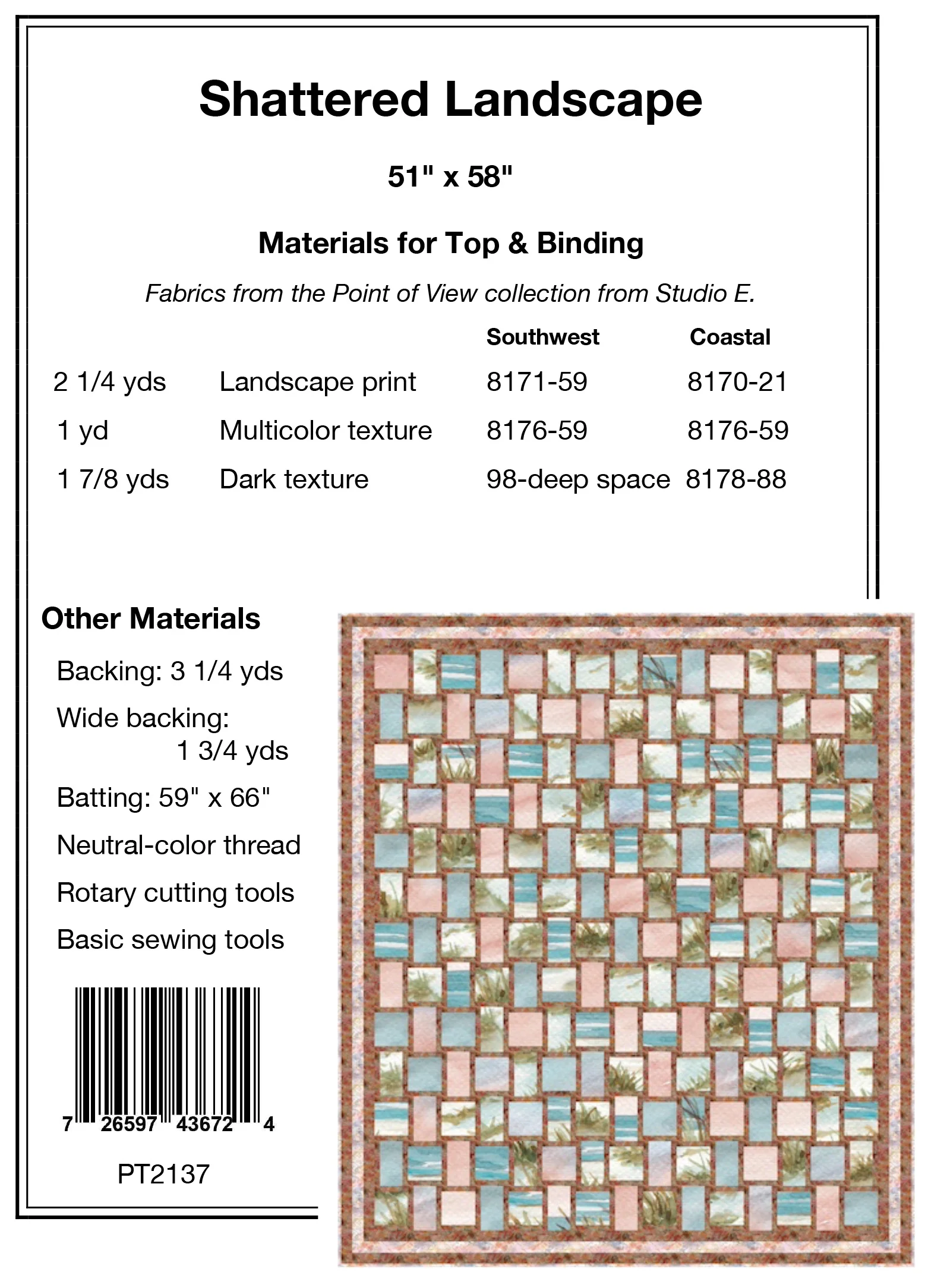 SHATTERED LANDSCAPE - Pine Tree Country Quilts Pattern - DIGITAL DOWNLOAD - Image 2