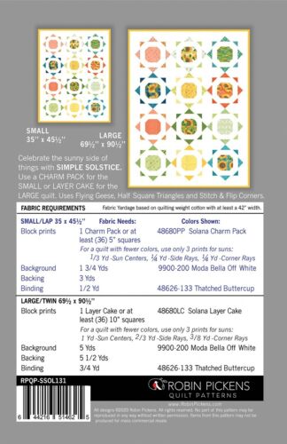 SIMPLE SOLSTICE - Robin Pickens Quilt Pattern - Image 2