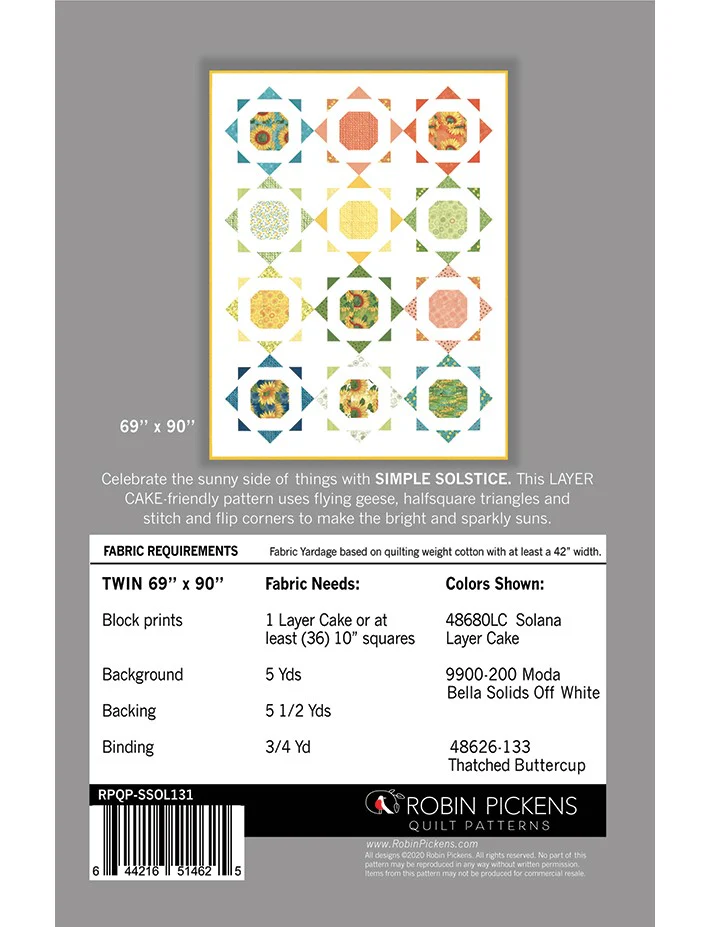 SIMPLE SOLSTICE - Robin Pickens Quilt Pattern - Image 4