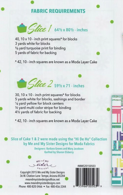 SLICE OF CAKE 1 & 2 - Me & My Sister Designs Pattern DIGITAL DOWNLOAD - Image 2