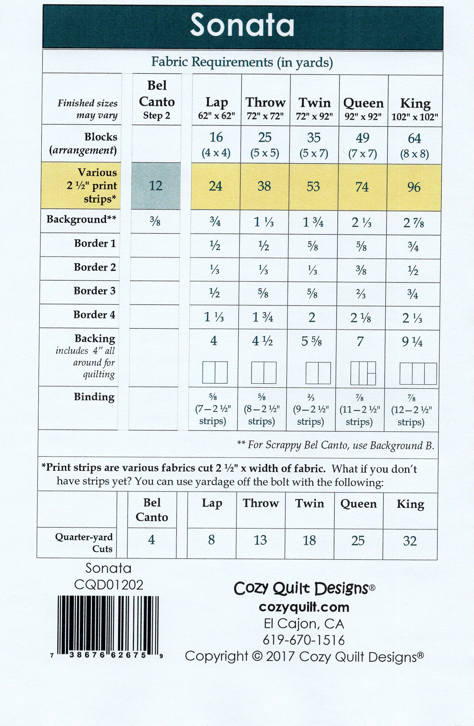 SONATA - Cozy Quilt Designs Pattern DIGITAL DOWNLOAD - Image 2