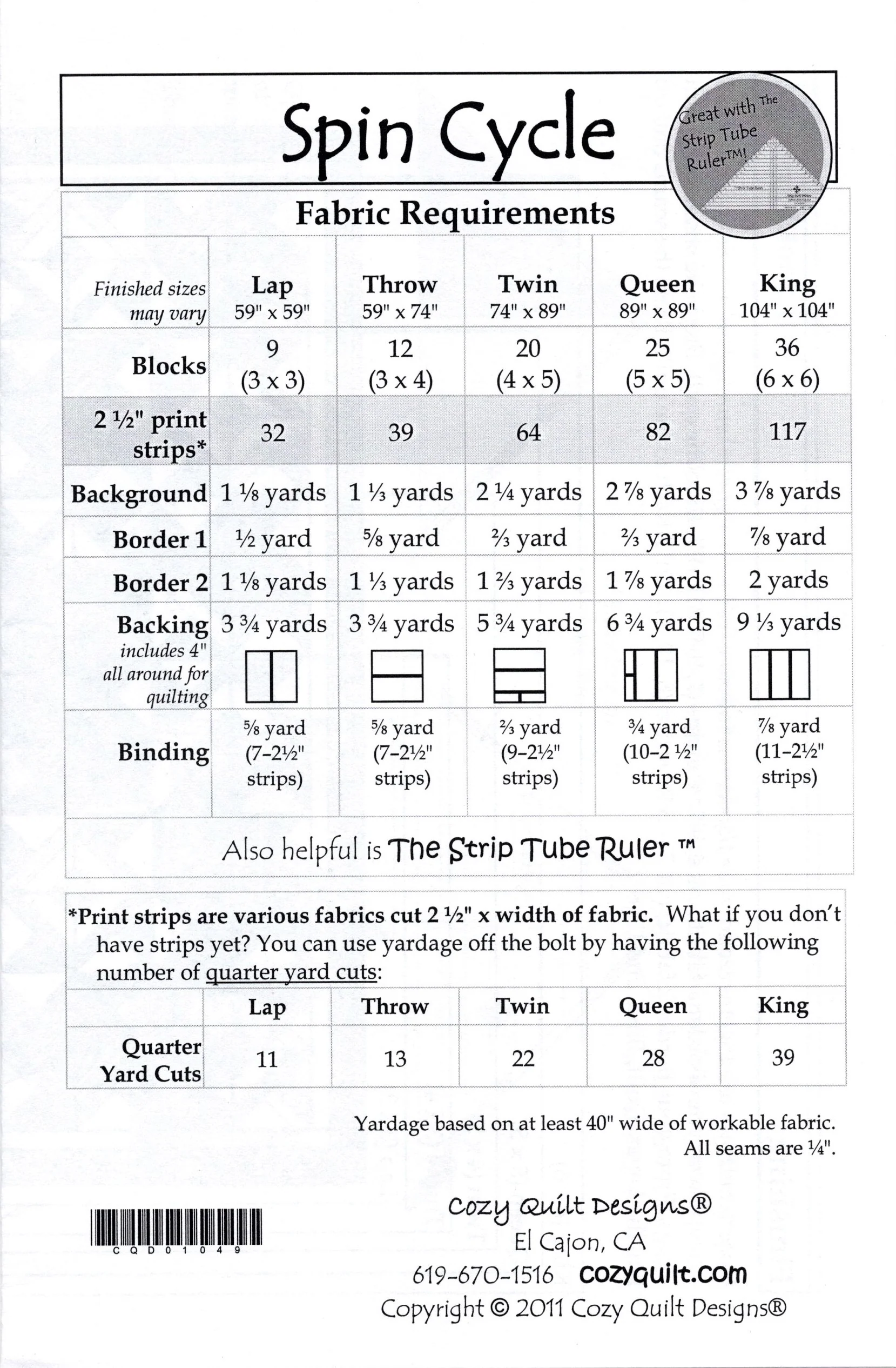 SPIN CYCLE - Cozy Quilt Designs Pattern DIGITAL DOWNLOAD - Image 2