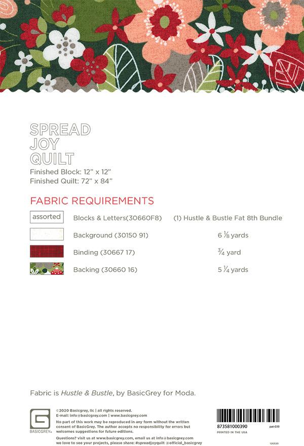 SPREAD JOY - BASICGREY Quilt Pattern 039 DIGITAL DOWNLOAD - Image 2