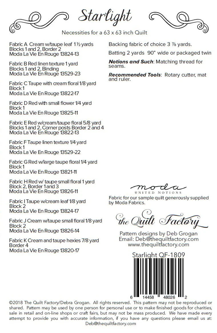 STARLIGHT - The Quilt Factory Pattern QF-1809 - Image 2
