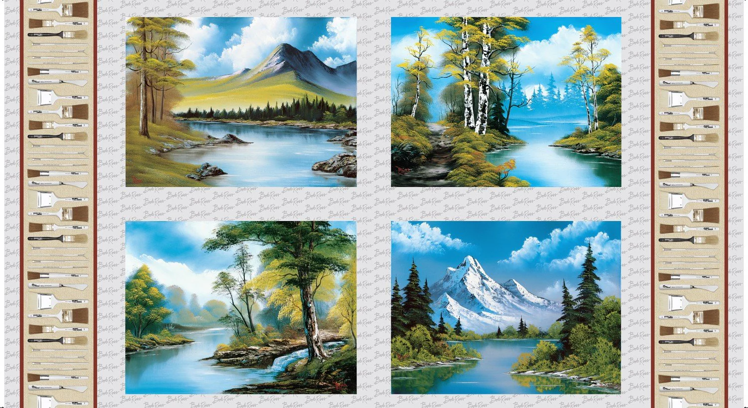 Studio E Joy Of Painting 5433 76 Multi Blocks 24" Panel By The PANEL (not strictly by the yard)