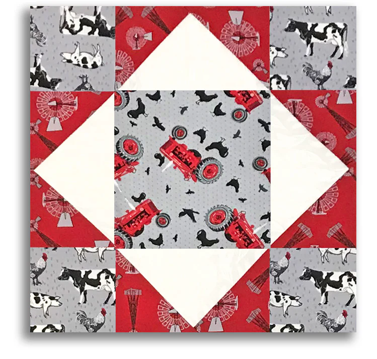 Studio E Pre-Cut 12 Block King's Crown Quilt Kit - Scarlet Farm - Image 3