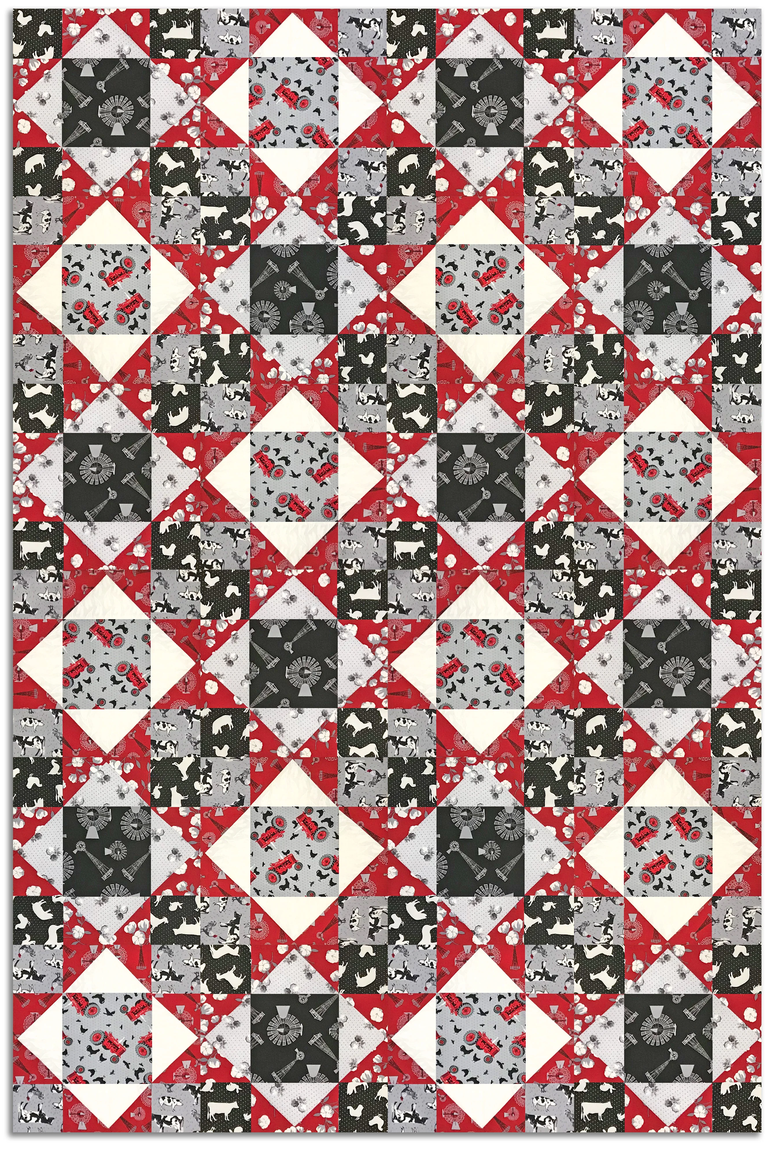 Studio E Pre-Cut 12 Block King's Crown Quilt Kit - Scarlet Farm - Image 4