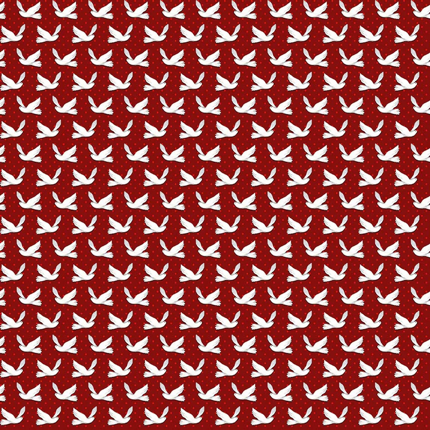 Studio E Winter White 7225 88 Red Snow Birds By The Yard