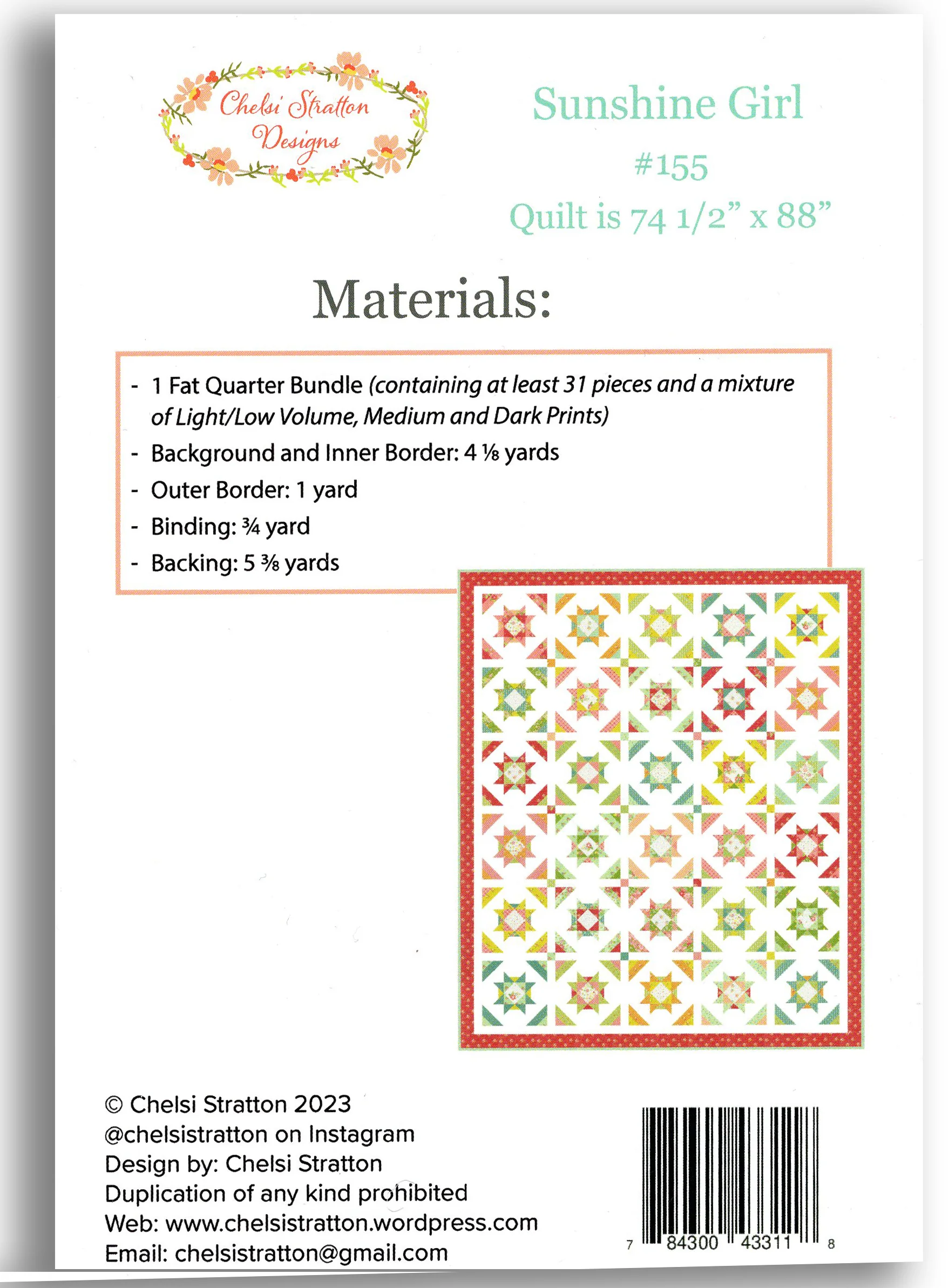 SUNSHINE GIRL - Chelsi Stratton Designs Pattern # 155 - Image 2