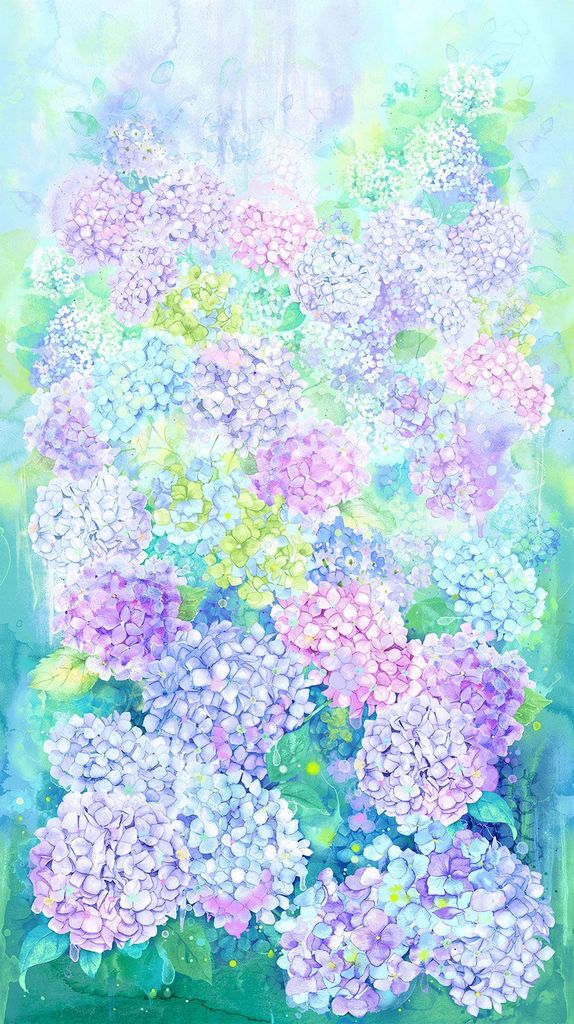Timeless Treasures Hydrangea Dream CD4240 Multi 24" PANEL By The PANEL (Not Strictly By The Yard)