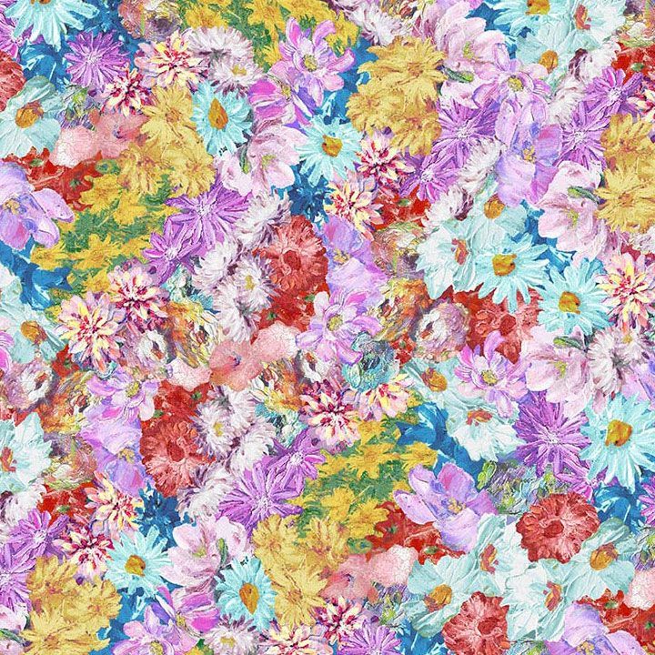 Timeless Treasures - Impression CD4192 Multi Packed Floral By The Yard