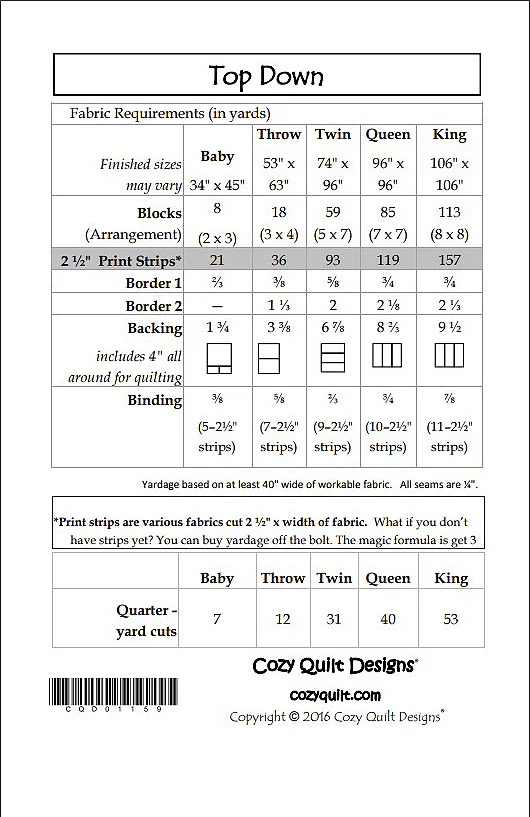 TOP DOWN - Cozy Quilt Designs Pattern - Image 2