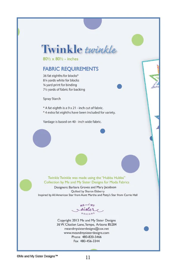 TWINKLE TWINKLE - Me & My Sister Designs Pattern DIGITAL DOWNLOAD - Image 2