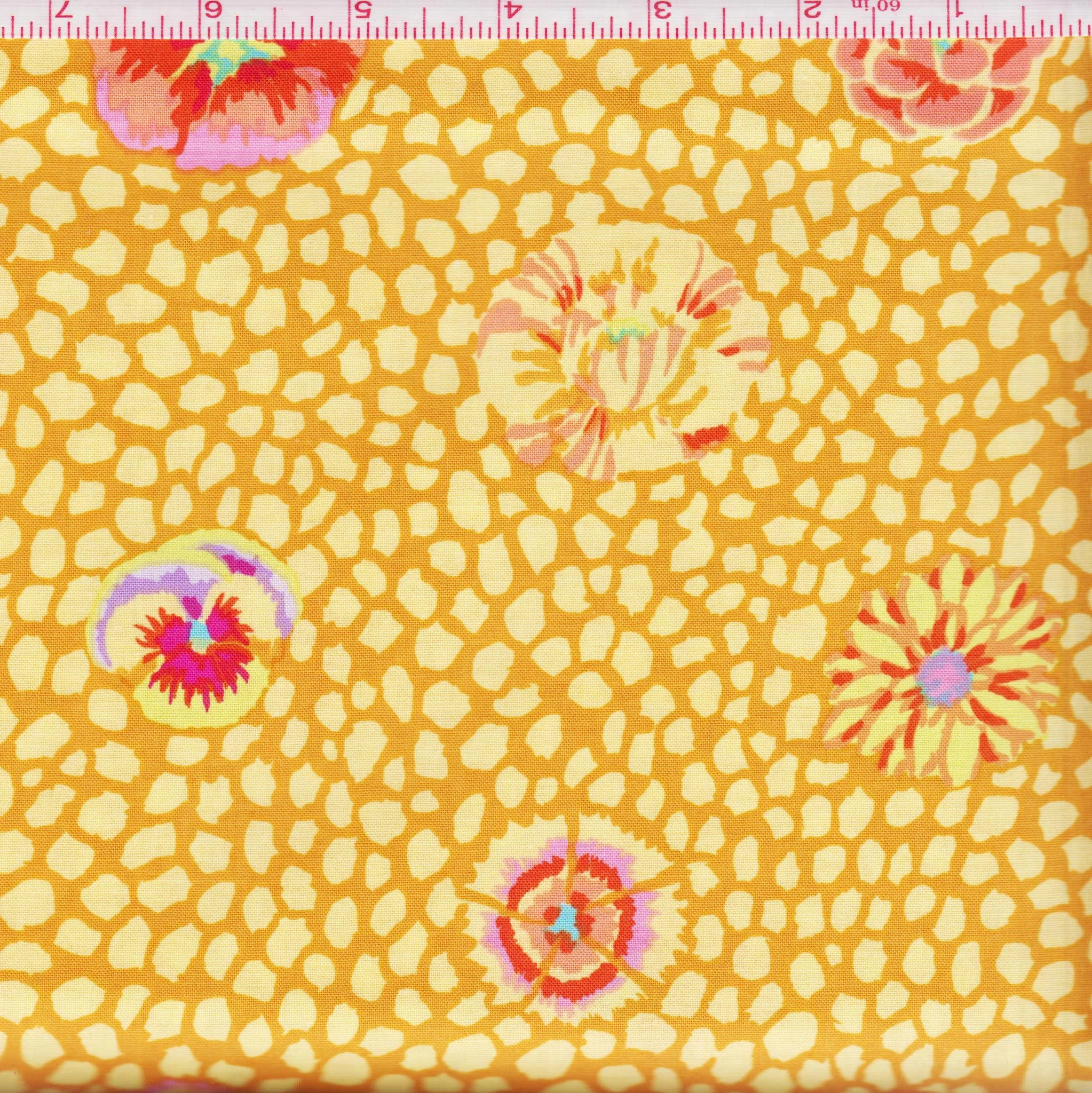 Free Spirit Kaffe Fassett Collective GP59 GoldX Guinea Flower by the yard