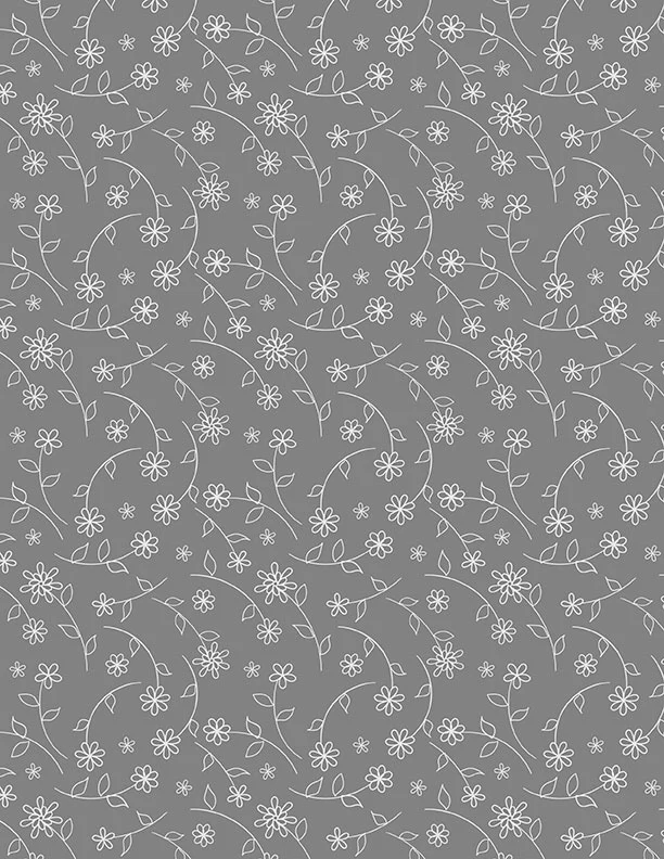 Wilmington Cottage Reverie 48555 991 Gray Small Floral Toss By The Yard