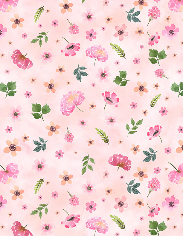 Wilmington Peony Blossoms 34715 337 Pink Tossed Flowers By The Yard