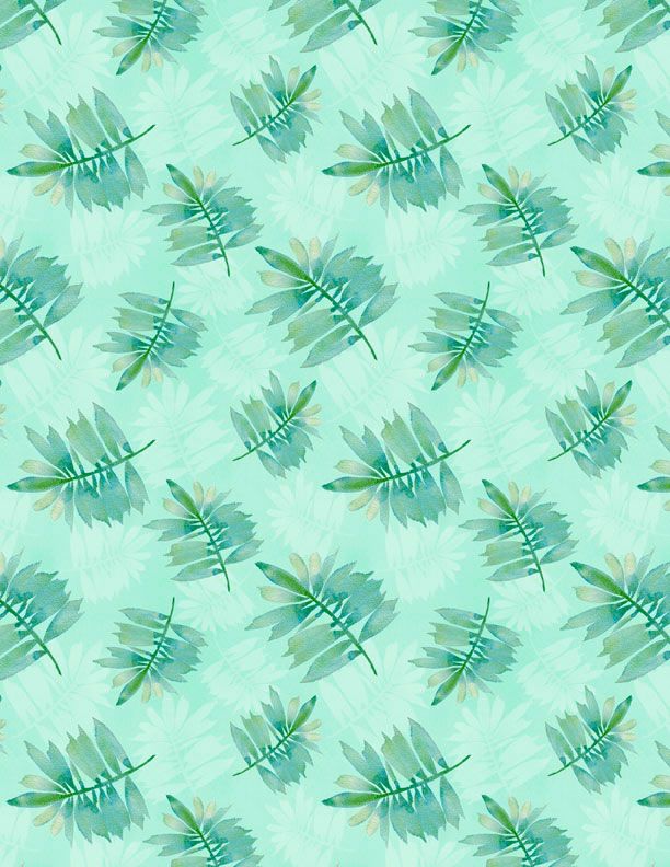 Wilmington Prints Underwater Wonders 36296 775 Green Leaf Toss By The Yard