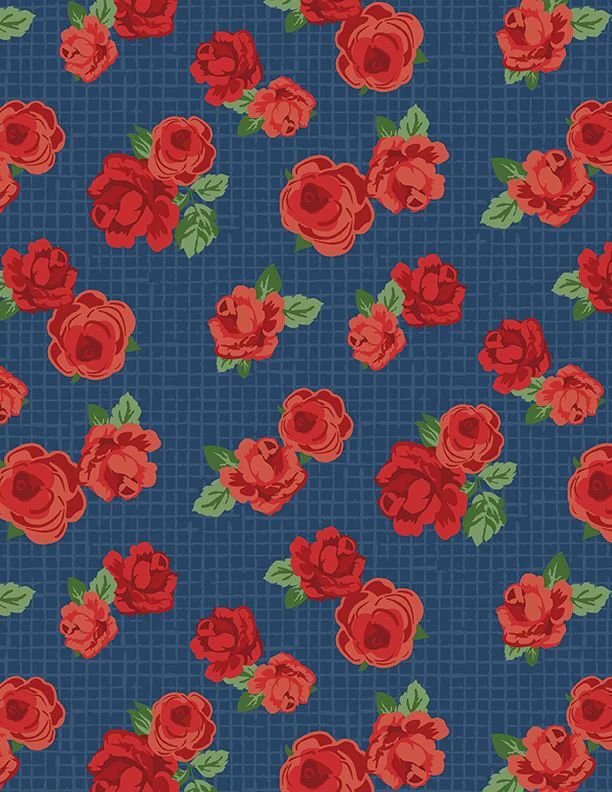Wilmington Summertime Daydream 40047 437 Navy Florals All Over By The Yard