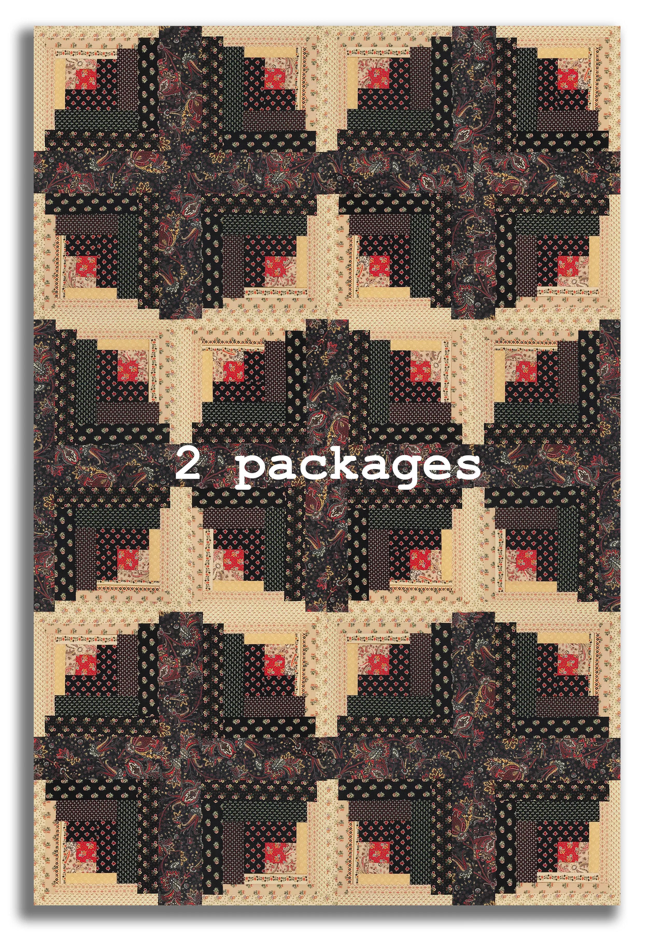 Windham Circa: Turkey Red Pre-Cut Curvy Log Cabin Quilt Kit - Black & Cream - Image 4