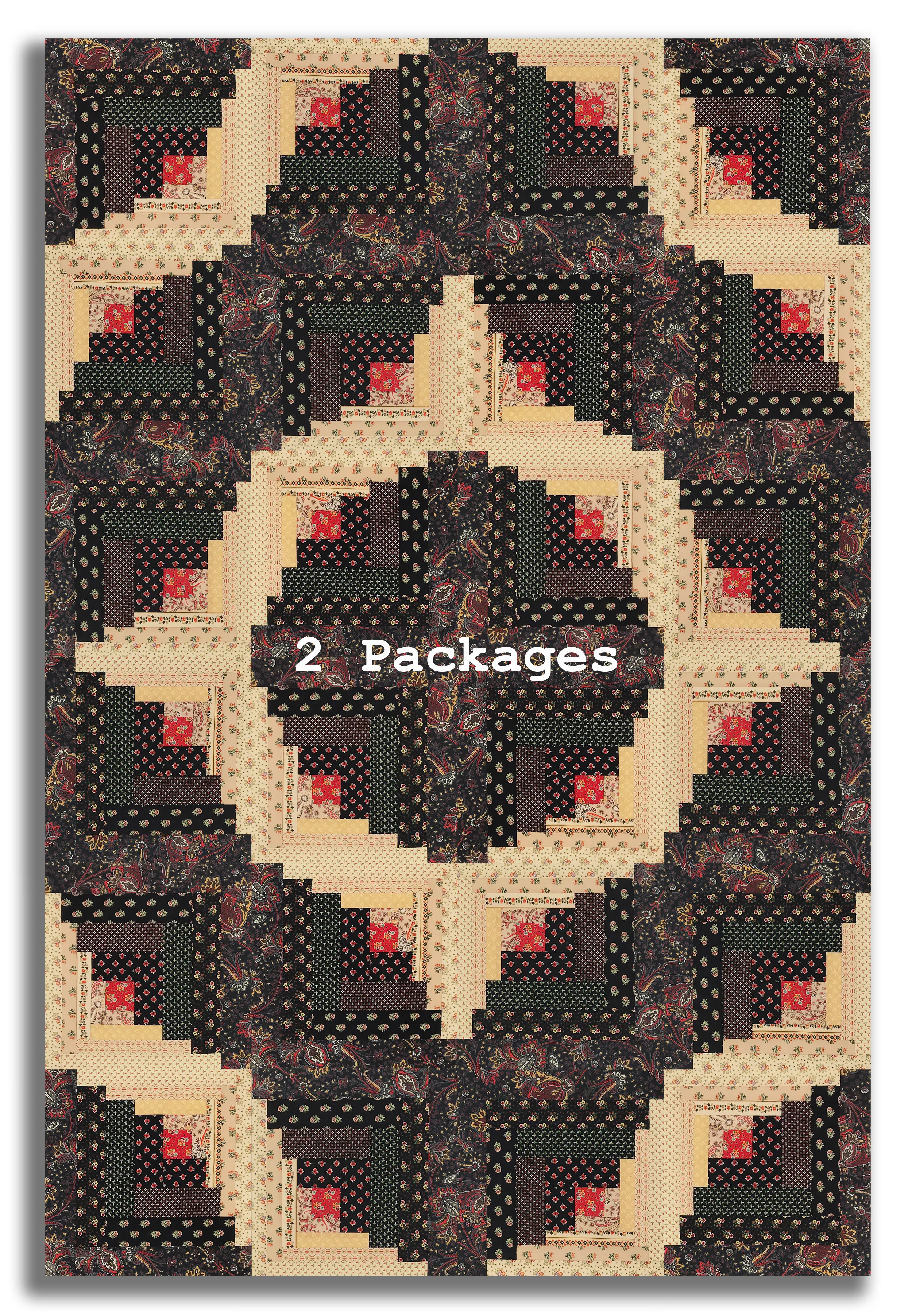 Windham Circa: Turkey Red Pre-Cut Curvy Log Cabin Quilt Kit - Black & Cream - Image 5