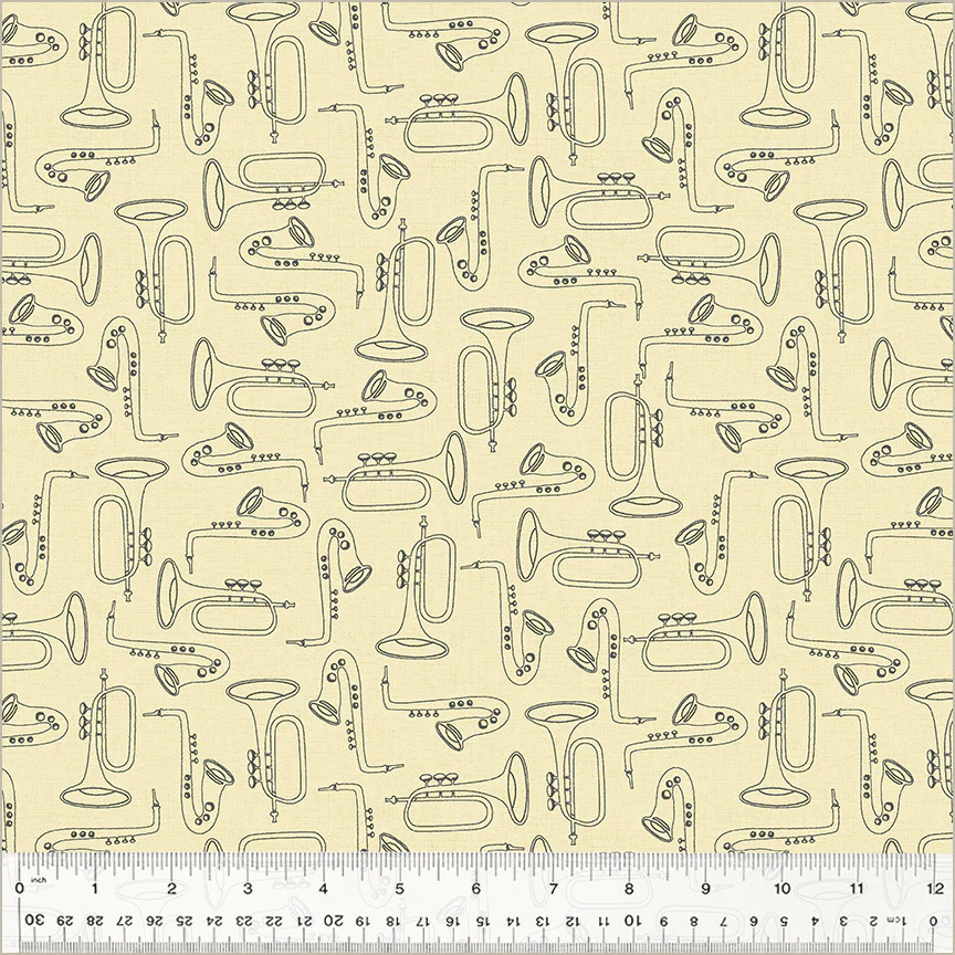 Windham Feeling Jazzy 54430 4 Ivory/Black Duet By The Yard