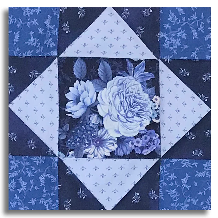 Windham Pre-Cut 12 Block King's Crown Quilt Kit - China Blue - Image 2