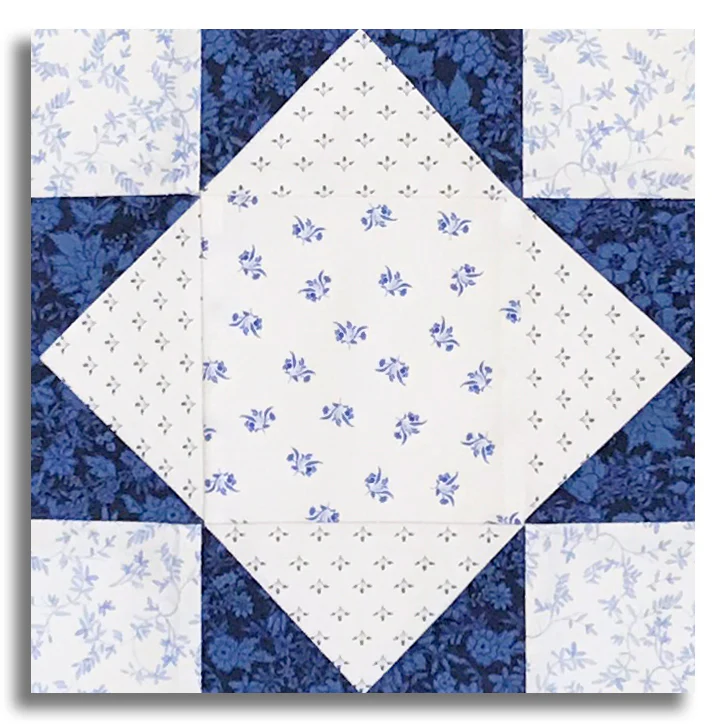 Windham Pre-Cut 12 Block King's Crown Quilt Kit - China Blue - Image 3