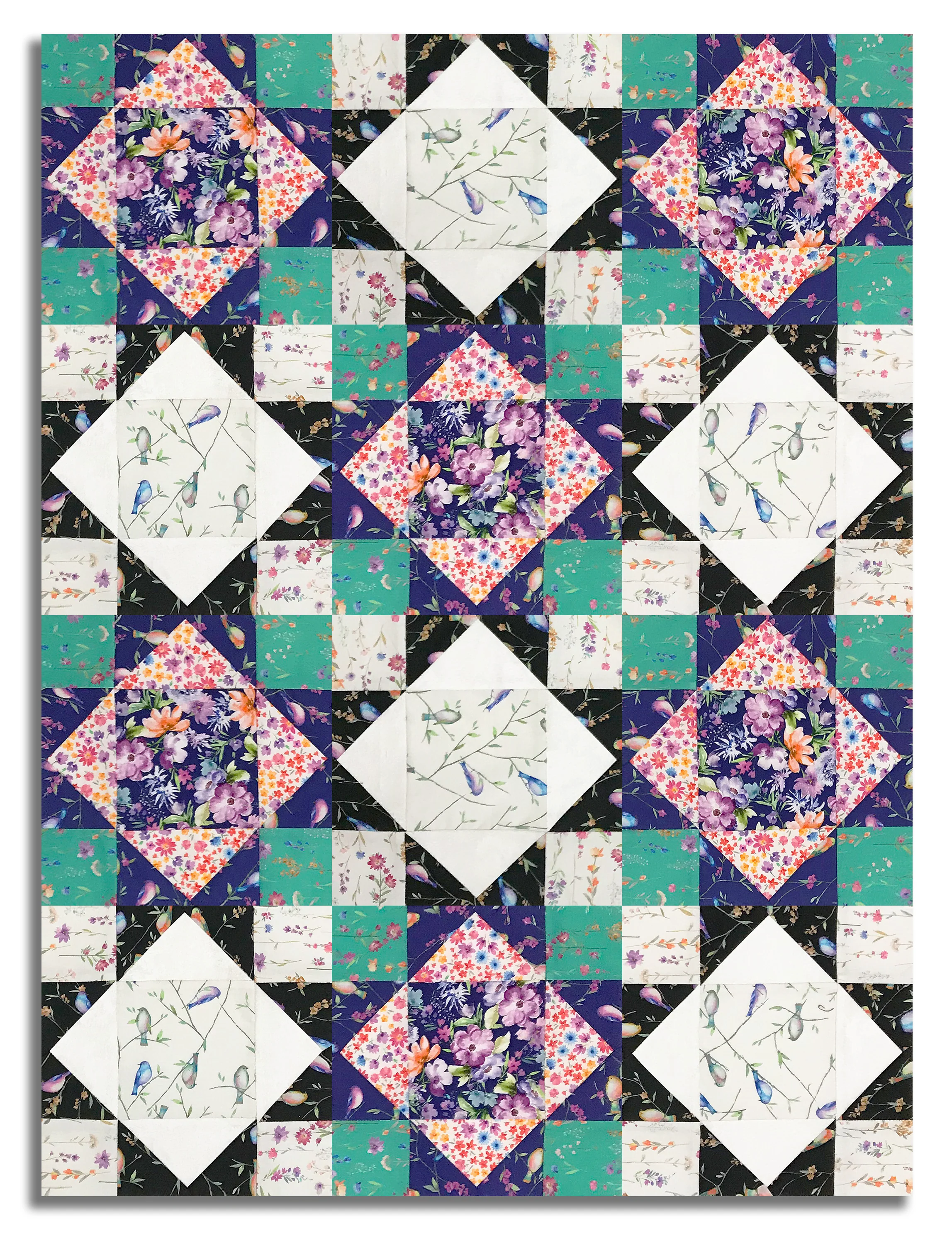 Windham Pre-Cut 12 Block King's Crown Quilt Kit - Serafina