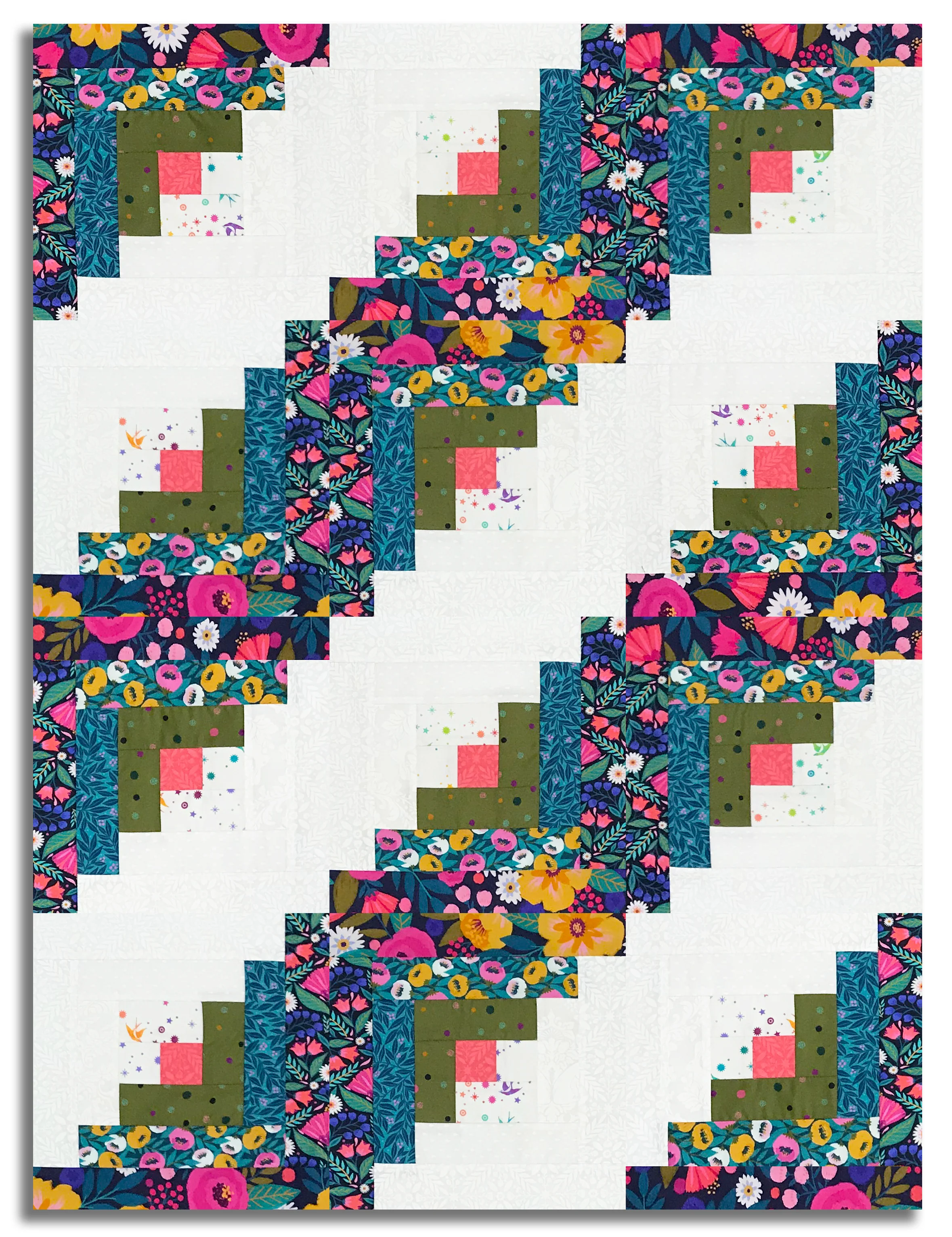 Windham Pre-Cut 12 Block Log Cabin Quilt Kit - Dayspring - Image 3