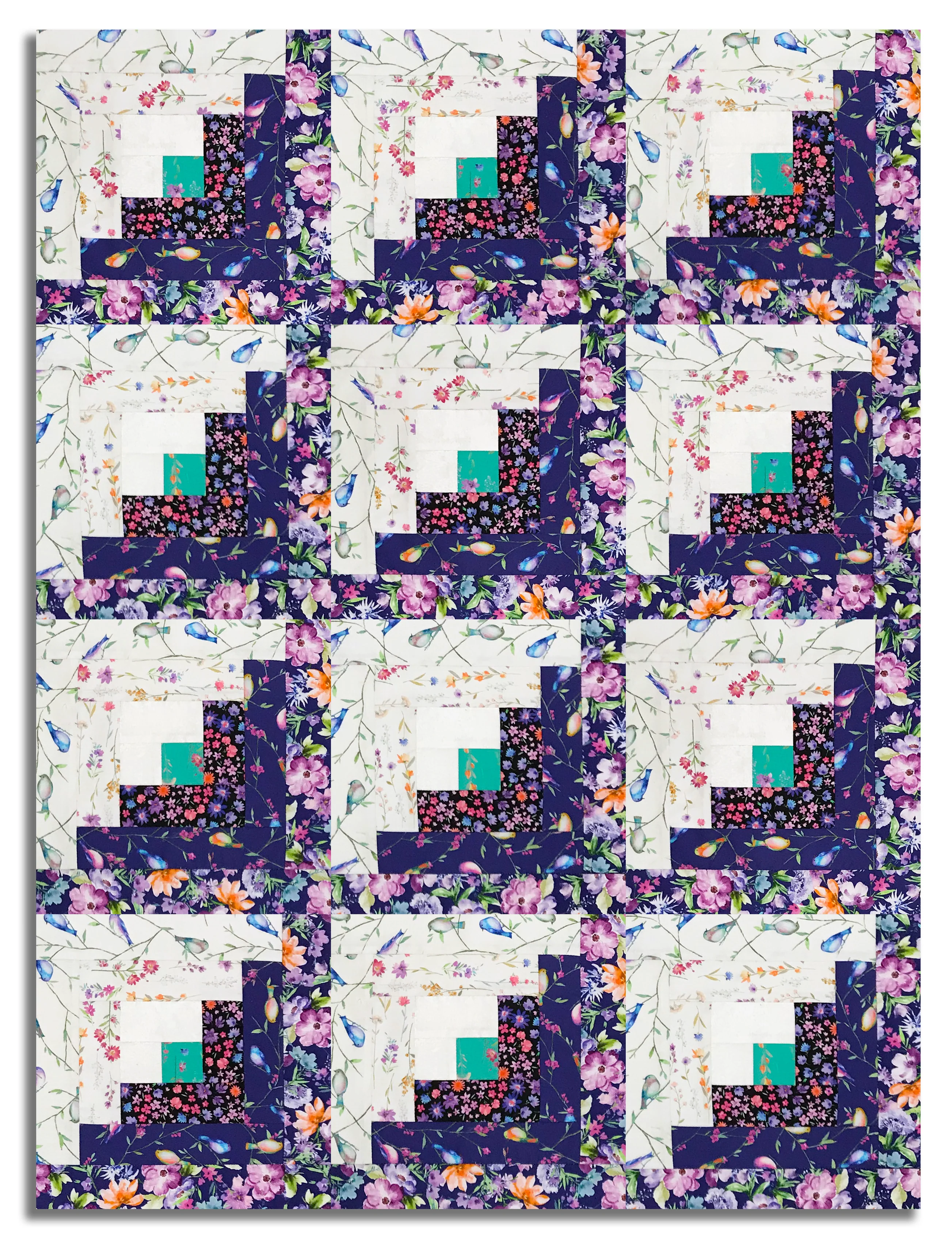 Windham Pre-Cut 12 Block Log Cabin Quilt Kit - Serafina - Image 2