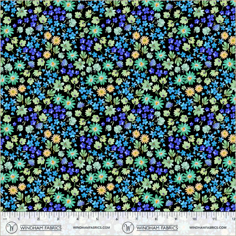 Windham Serafina 55271 8 Black/Blue Sparkle By The Yard