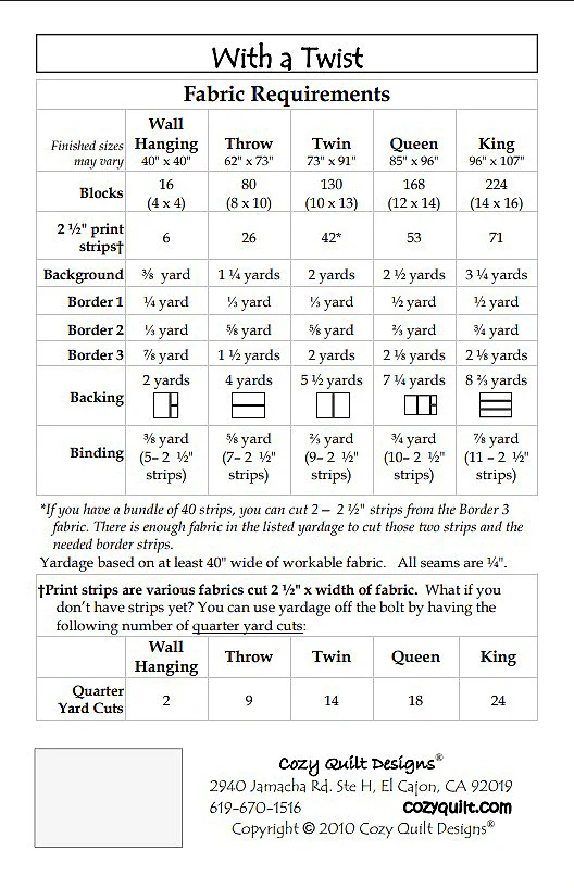 WITH A TWIST - Cozy Quilt Designs Pattern - Image 2