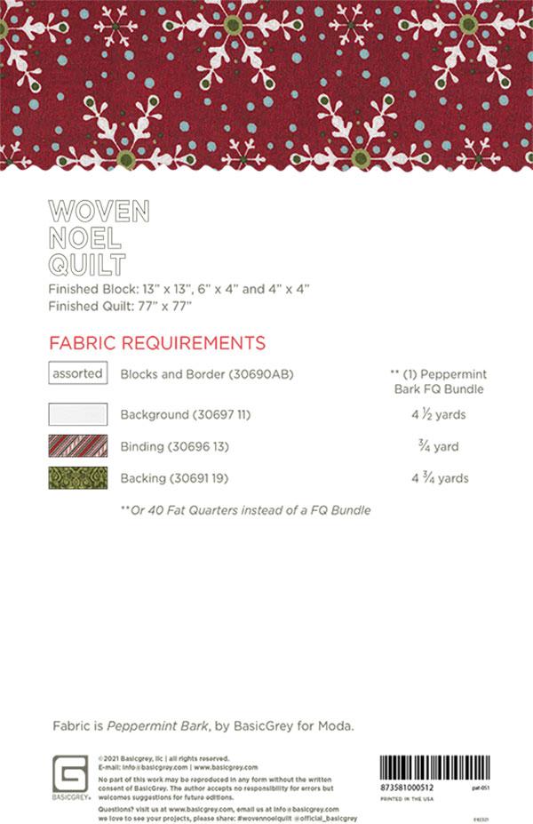 WOVEN NOEL - BASICGREY Quilt Pattern 051 DIGITAL DOWNLOAD - Image 2